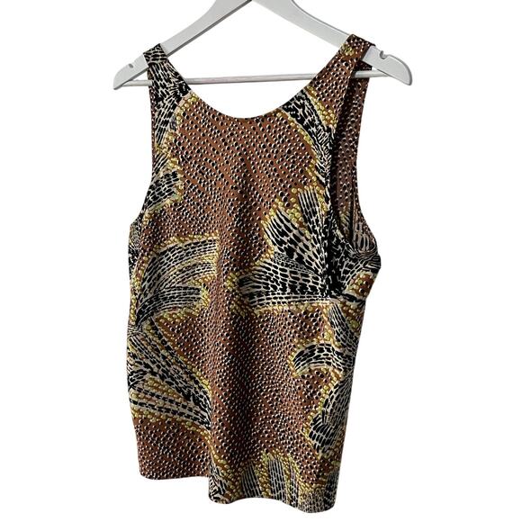 NIC+ZOE COMPANY TOP WOMENS SIZE LARGE DOTTY PALMS TANK BROWN NEW - Picture 12 of 13